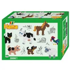 Hama Midi Perlesett I Eske 2000 Perler - Bondegårdsdyr