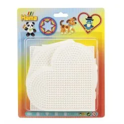 Hama Midi Perlebrett 4-pakning - Hjerte, Sirkel, Firkant Og Sekskant