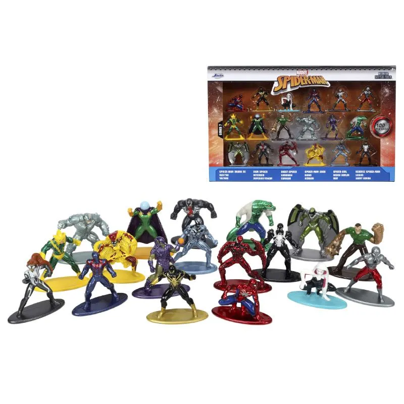 Marvel Spider-Man Nano MetalFigs S7 - Figursett Med 18 Figurer