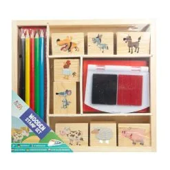 Grafix Stempelsett I Tre - Gårdsdyr