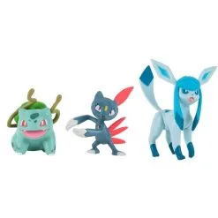 Pokémon Battle Figurer - Bulbasaur, Sneasel, Og Glaceon