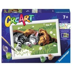 Ravensburger CreArt - Sovende Katt Og Hund
