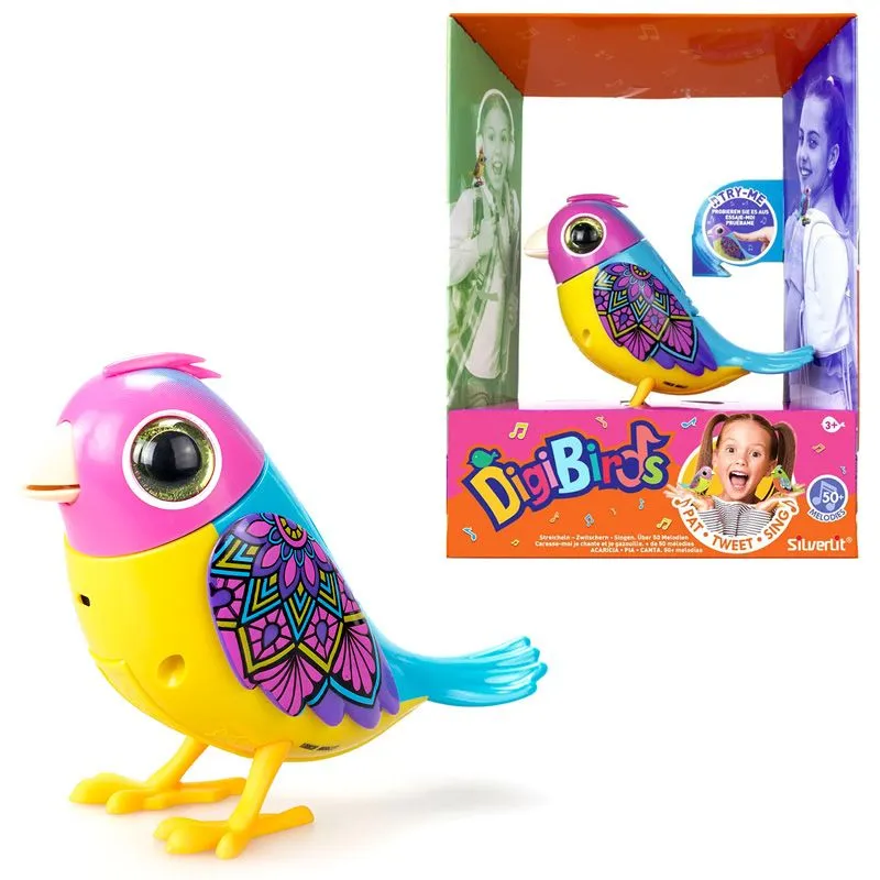 Silverlit Digibirds 2 - Gul, Blå Og Rosa Fugl Med 50 Melodier Hode