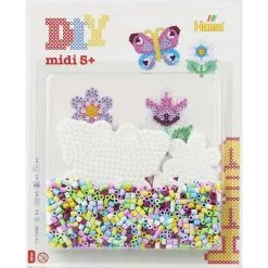 Hama Midi Perlesett Blisterpakke 1100 Perler - Sommerfugl Og Blomst