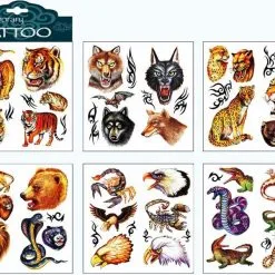 Midlertidig Tatovering - Ville Dyr (6 Assorterte)
