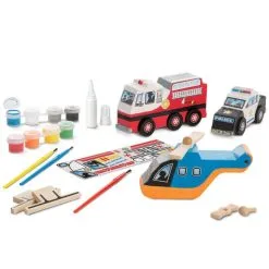 Melissa & Doug - Redningskjøretøy Malesett