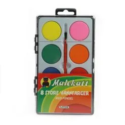 Malekatt - Maleskrin Med 8 Vannfarger