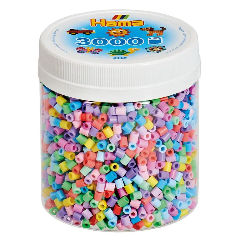 Hama Midi Perlesett I Boks 3000 Perler - Pastell Mix 50