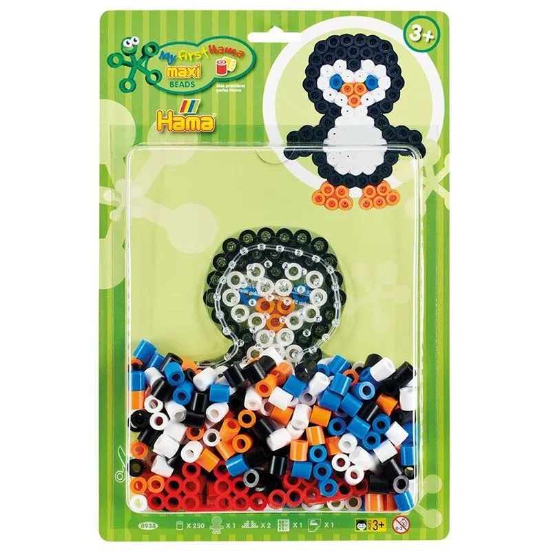 Hama Maxi Perlesett Blisterpakke 250 Perler - Pingvin