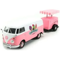 MotorMax Volkswagen T1 Isbil Med Henger Skala 1:24