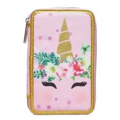 Dobbel Pennal Med Innhold - Enhjørning