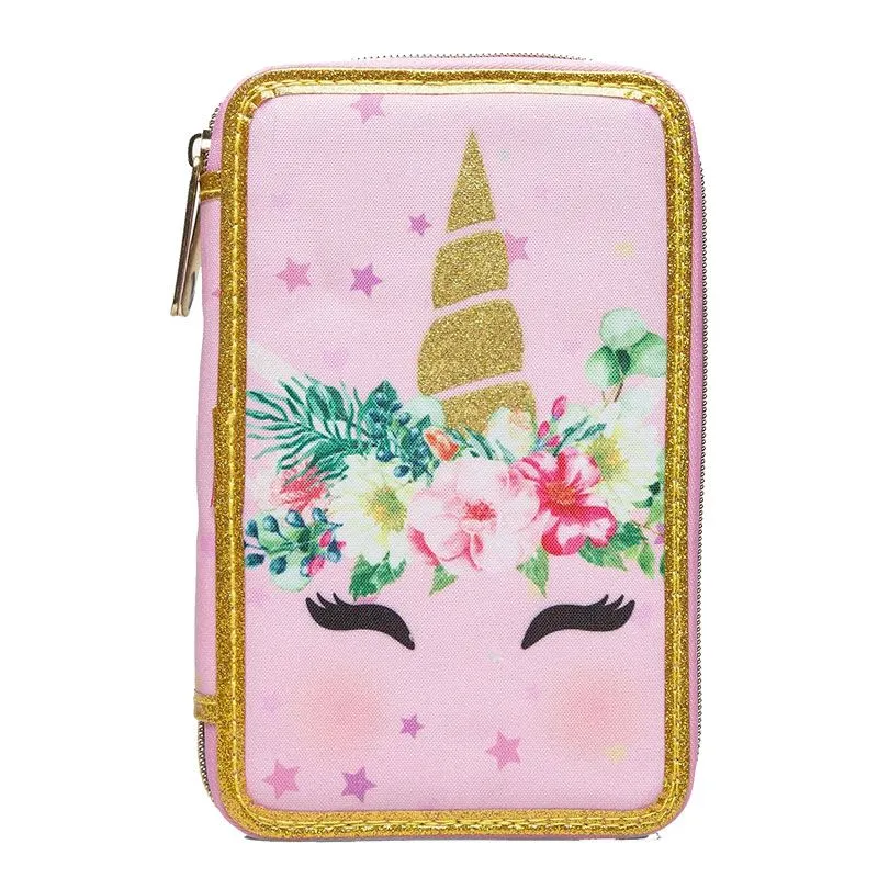 Dobbel Pennal Med Innhold - Enhjørning